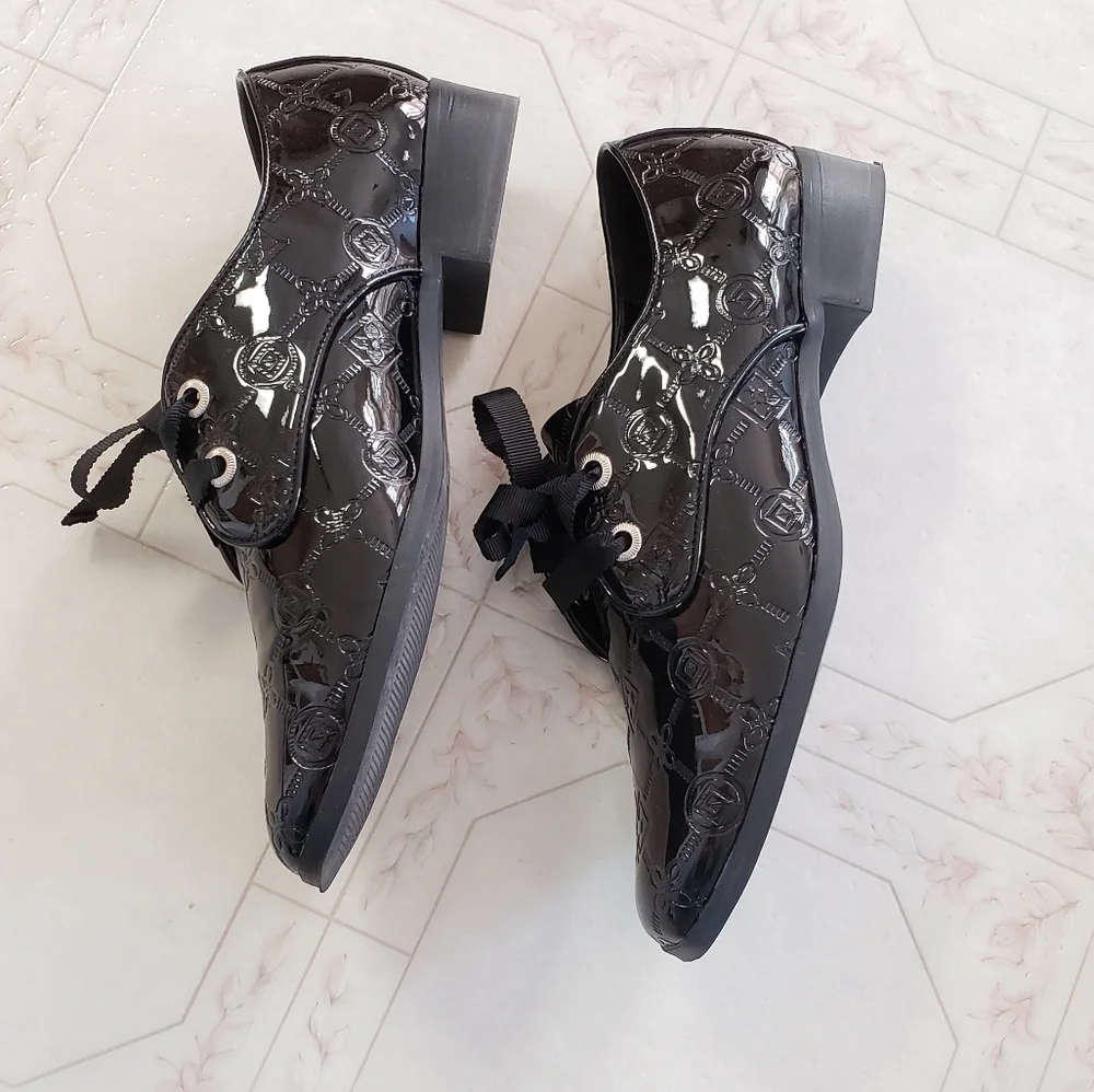 Aldo Oxford shoes Womens 8.5 Black Patent Flex Comfort Tech Shoes - Picture 7 of 14
